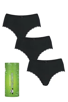 Women's 3 Pair SOCKSHOP Lazy Panda Bamboo Low Rise Shorties
