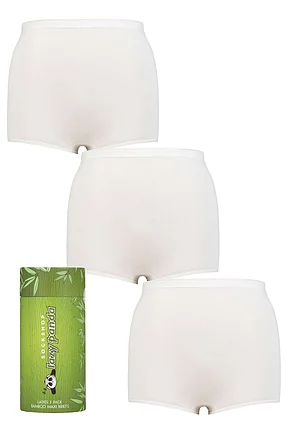 Women's 3 Pair SOCKSHOP Lazy Panda Bamboo Maxi Briefs