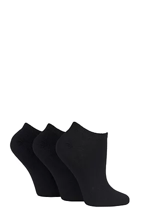 Women's 3 Pair SOCKSHOP Bamboo Trainer Socks with Smooth Toe Seams