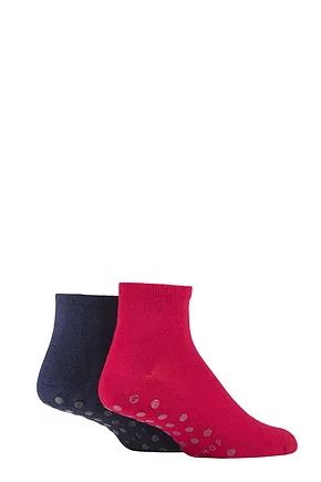 Mens and Women's 2 Pair Lazy Panda Bamboo Cushioned Slipper Socks