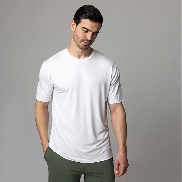 Best Seller Mens 1 Pack Lazy Panda Bamboo Loungewear Selection T-Shirt White Large