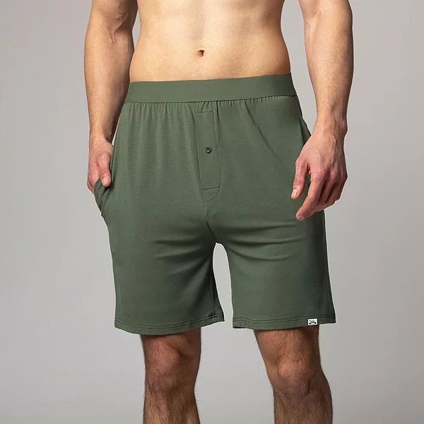 Best Seller Mens 1 Pack Lazy Panda Bamboo Loungewear Selection Shorts Olive Green Extra Large