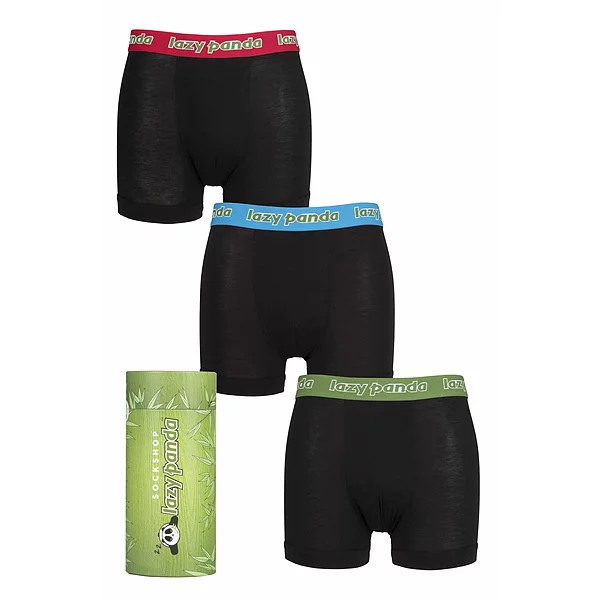 Best Seller Mens 3 Pack SOCKSHOP Lazy Panda Bamboo Hipster Trunks Blue / Red / Green Large