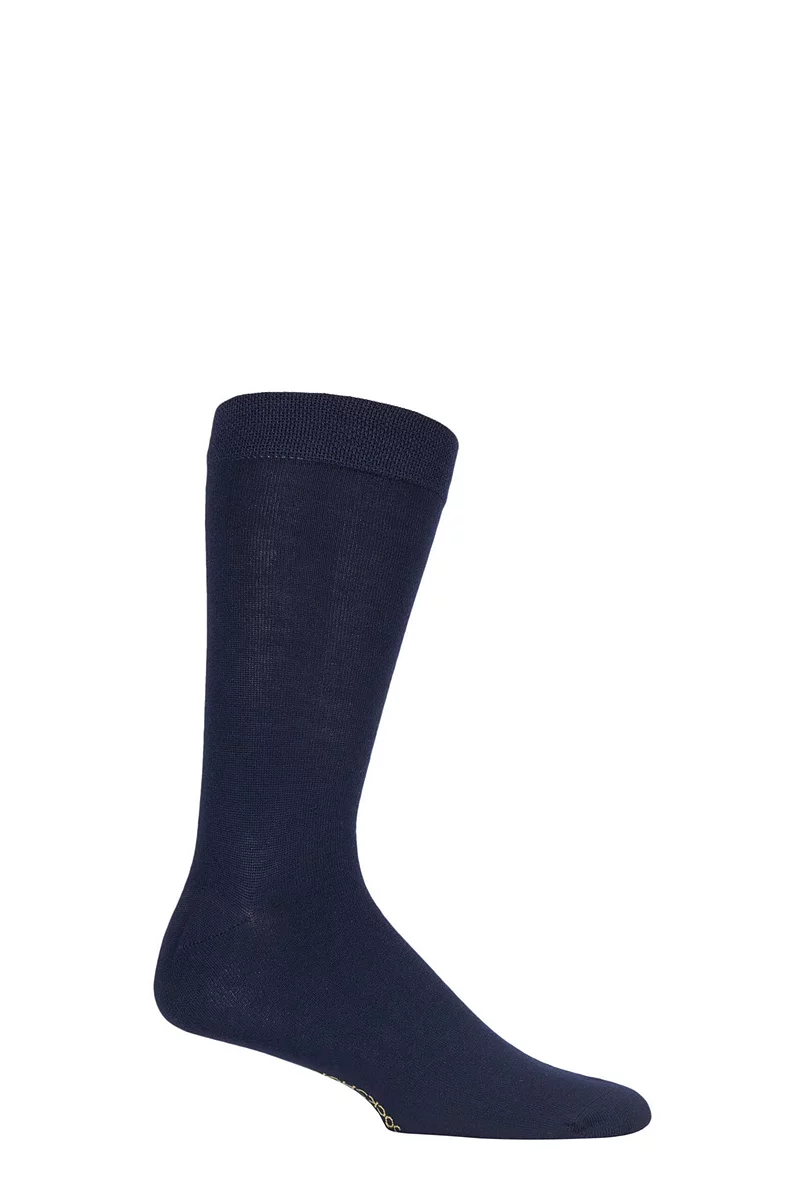Mens 1 Pair Lazy Panda Colour Burst Bamboo Socks with Smooth Toe Seams In The Navy 12-14