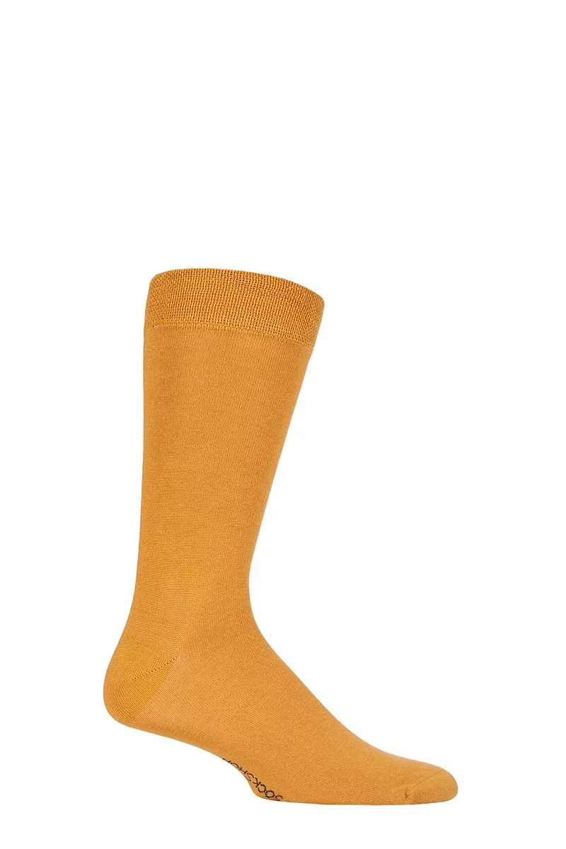 Mens 1 Pair Lazy Panda Colour Burst Bamboo Socks with Smooth Toe Seams Mellow Yellow 6-11