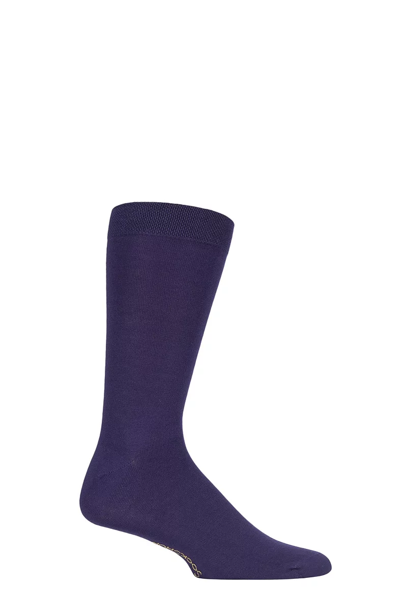 Mens 1 Pair Lazy Panda Colour Burst Bamboo Socks with Smooth Toe Seams Purple Rain 7-11