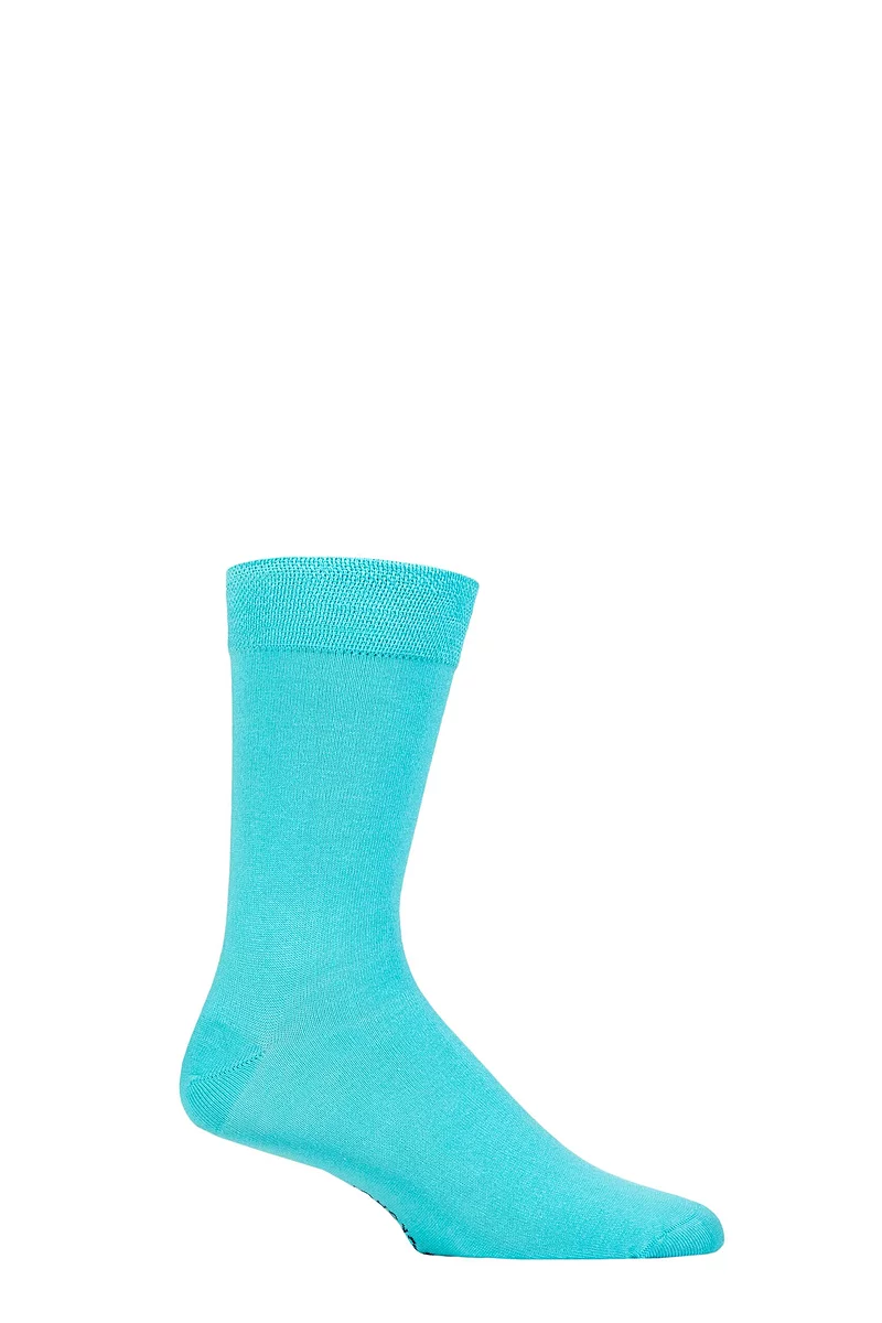 Mens 1 Pair Lazy Panda Colour Burst Bamboo Socks with Smooth Toe Seams Pure Shores 12-14